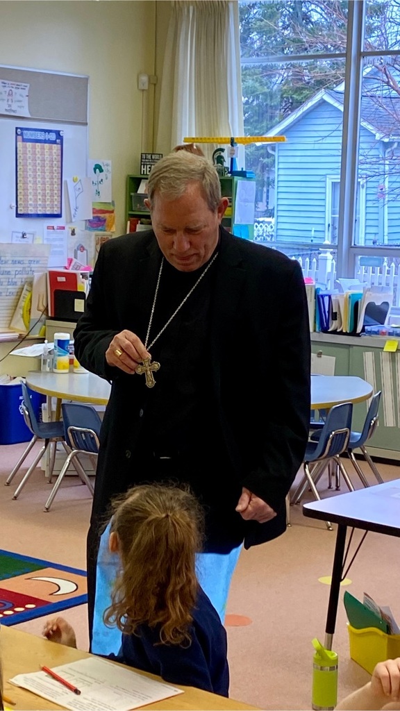 Bishop Gruss visits with our students